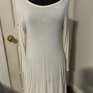 Long Sleeve Off White Dress